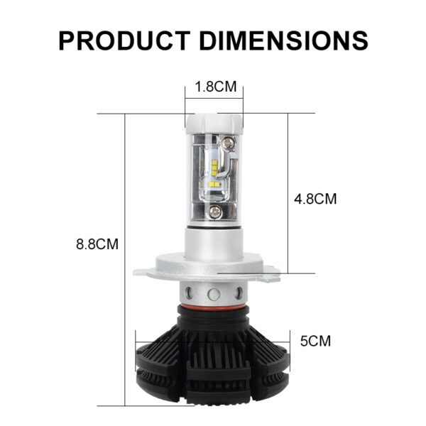 led headlight bulb x3